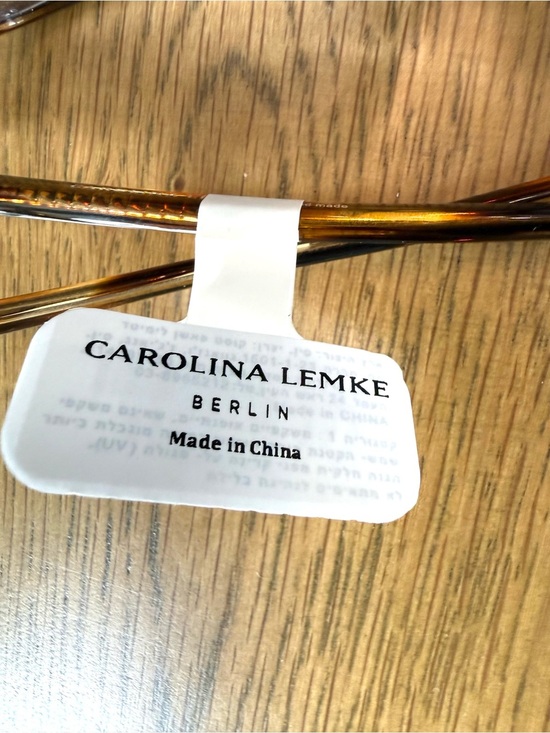 NWT Carolina Lemke Tortoiseshell Aviator Sunglasses Light Blue Lenses OS main image 14